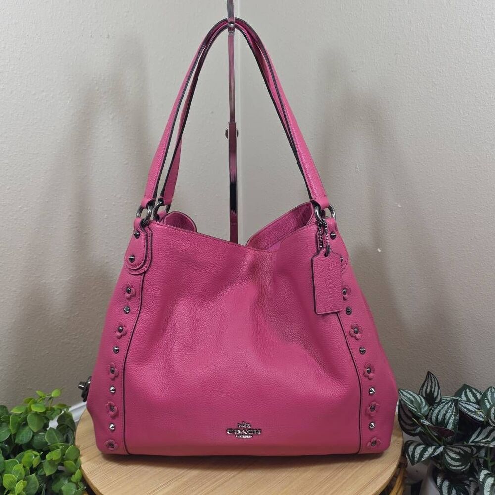 Coach Edie 31 Studs Floral Rivets Shoulder Bag